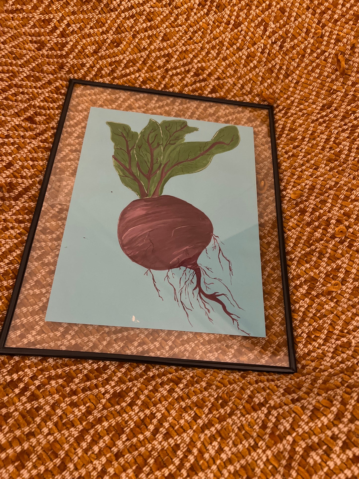 Framed beet painting