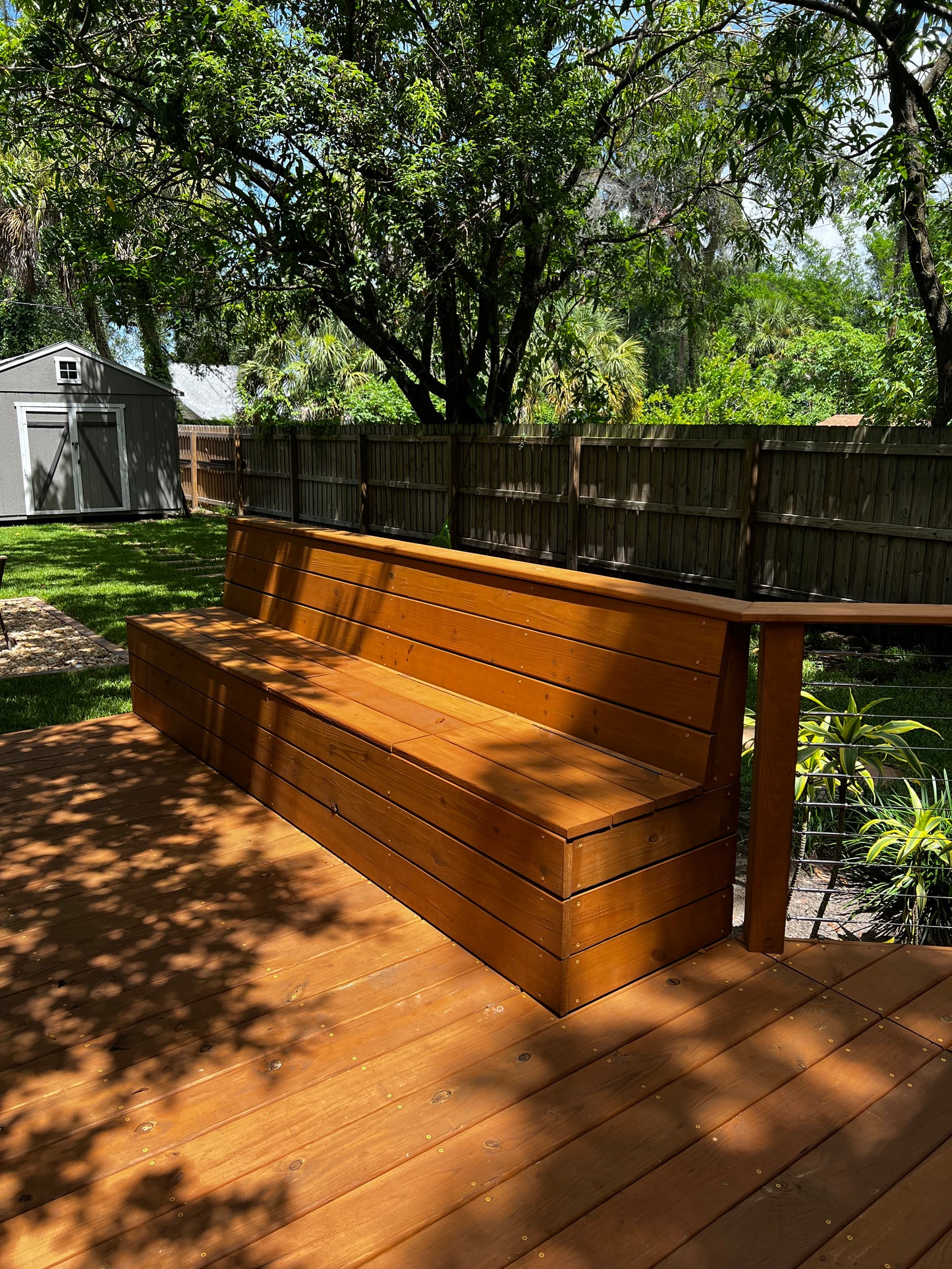 Outdoor bench storage